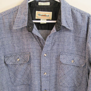 Trails End-Mans Black & White Plaid Soft Shirt-XL